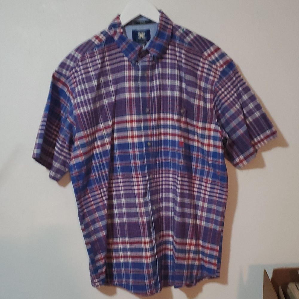 Twenty Men's Purple and Blue Plaid Shirt